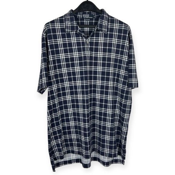 Polo Ralph Lauren Men's XL Plaid Soft Cotton‎ Short Sleeve Shirt Blue - Picture 4 of 4